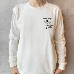 秋の新作【名前可】ワンポイントWhat's up? 長袖Tシャツ 選べるファミリーデザイン 3枚目の画像
