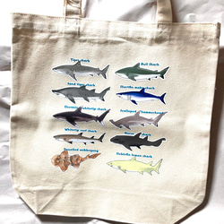 サメがいっぱいトートバッグ 1枚目の画像