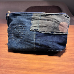 45x45 ビンテージ 藍染 剣道着 リメイク ヘリンボーン パッチワーク