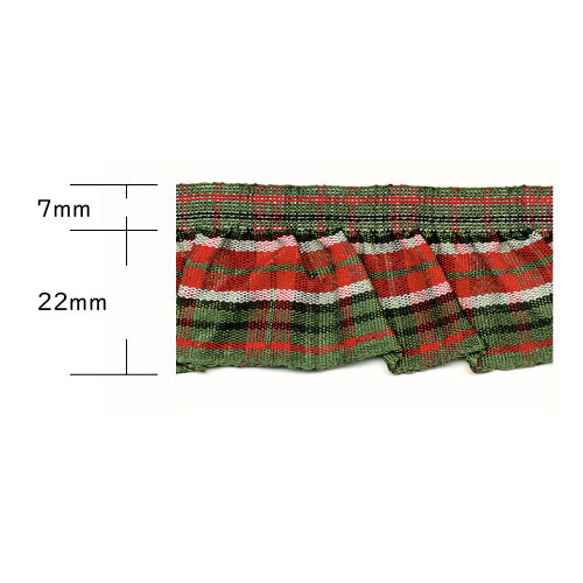 チェック・フリルリボン BEL-8620　カラー選択　1mより　 4枚目の画像