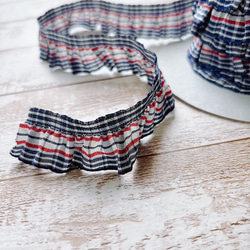 チェック・フリルリボン BEL-8620　カラー選択　1mより　 1枚目の画像