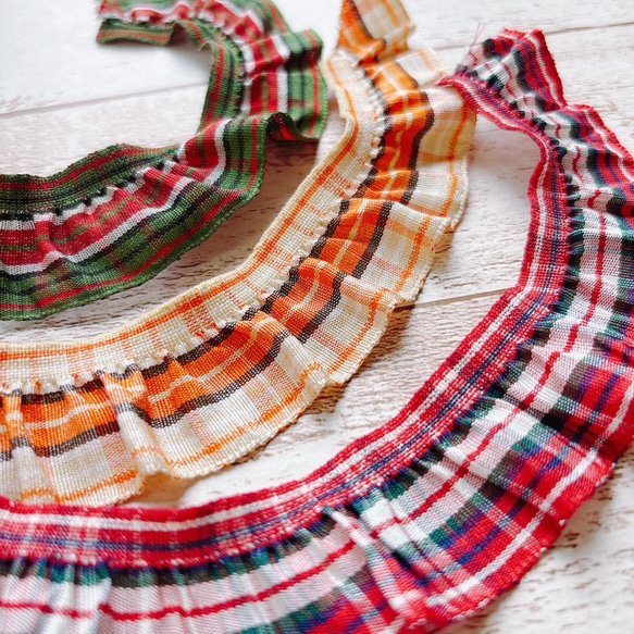 チェック・フリルリボン BEL-8620　カラー選択　1mより　 2枚目の画像