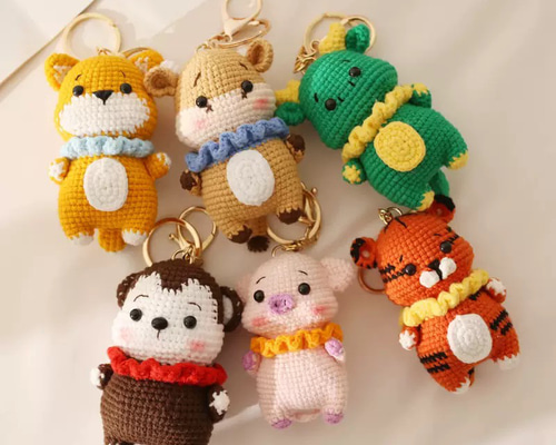 毛糸 手作り 編みぐるみ ニット キーホルダー バッグチャーム 誕生日