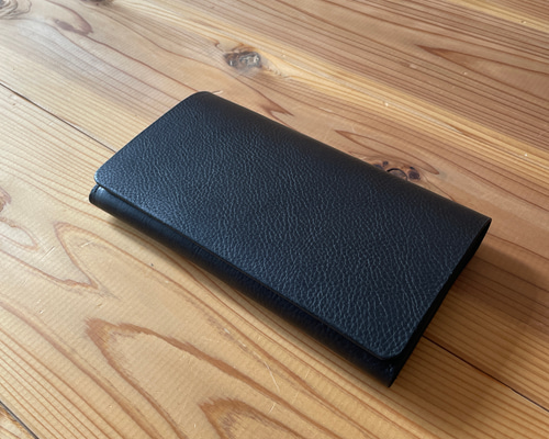 イタリアンレザー シボ革】本革長財布｜NEBRASKA・ブラック｜経年変化