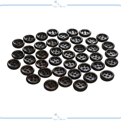 EB28 ウッドボタン 【12.5mm】ダークブラウン ※7個セット※ レトロ 木製 海外 ハンドメイド 手芸 パーツ 2枚目の画像