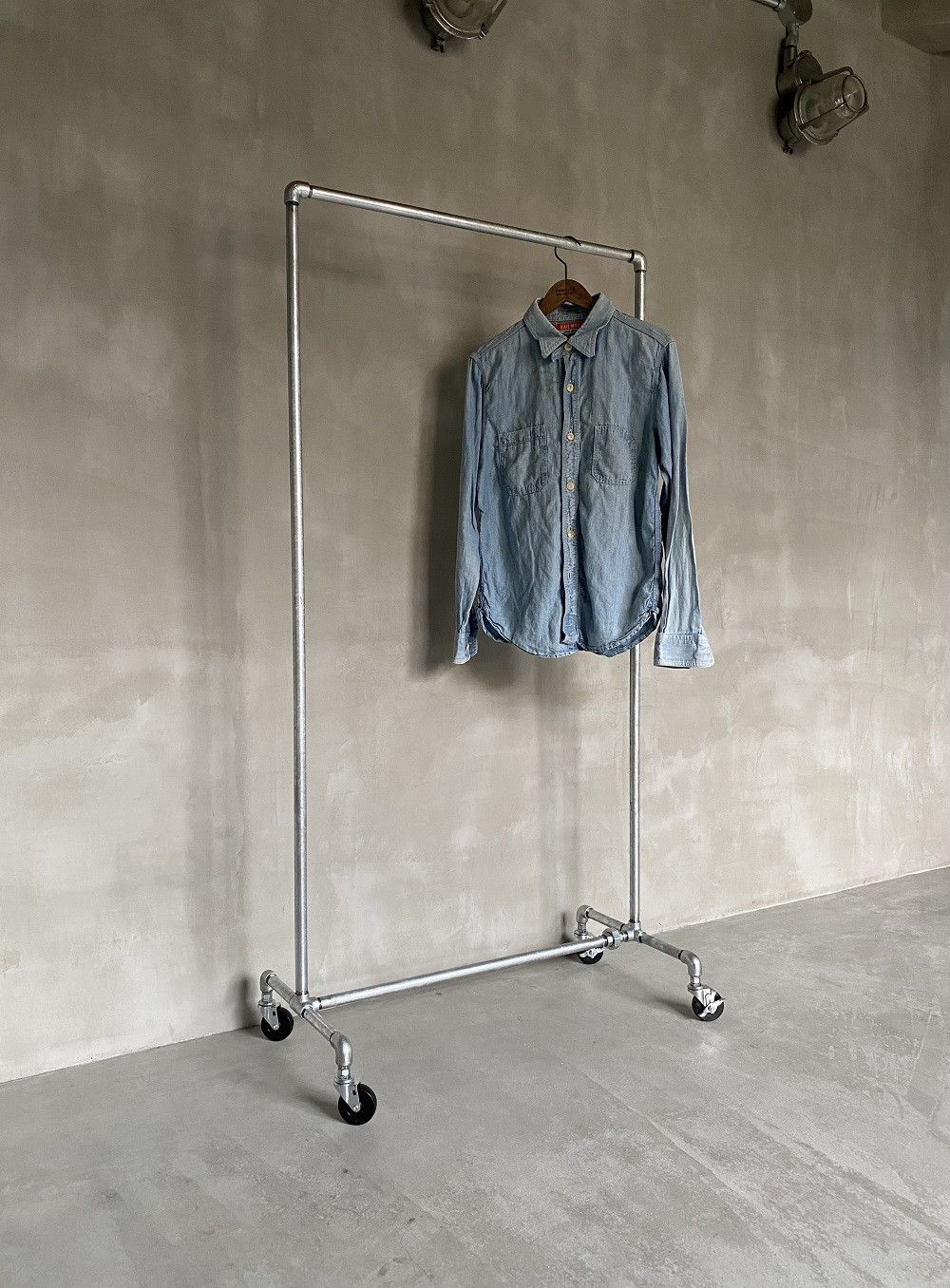 数量限定　SG-AC　ハンガーラック　パイプ　スチール　ガス管　組立式　組み立て式　インダストリアル　キャスター