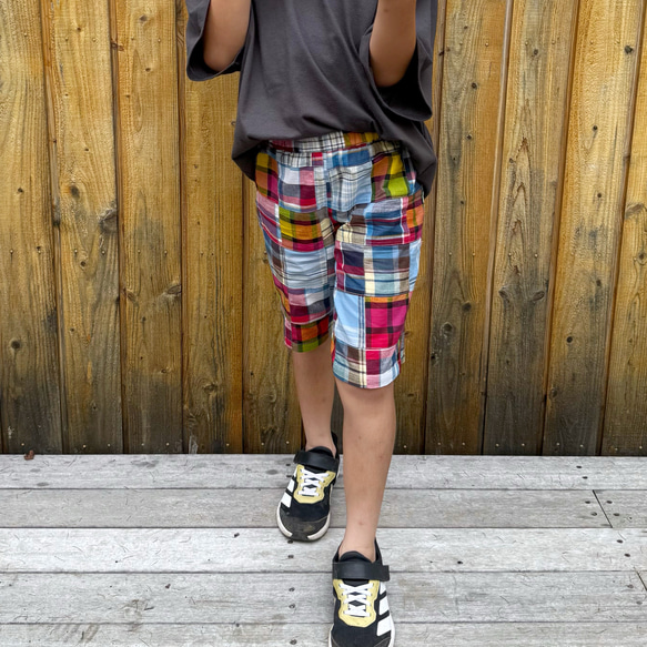 カラフルパッチワーク♪ハーフパンツ 3枚目の画像