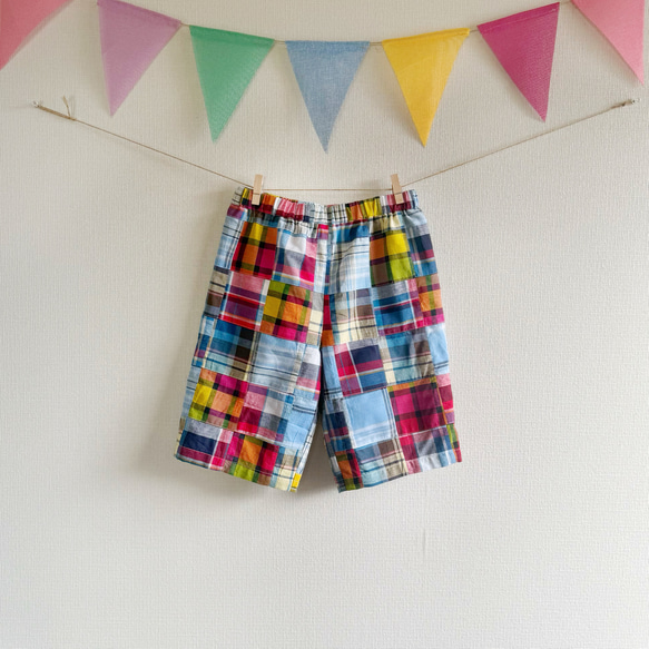 カラフルパッチワーク♪ハーフパンツ 1枚目の画像