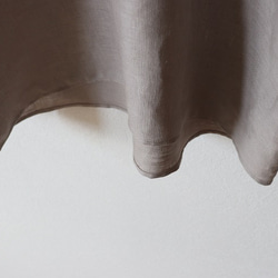 １点のみ♥リネン×ボーダニット袖のプルオーバー（グレージュ） 4枚目の画像