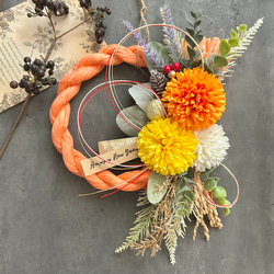 No.40 木の実のナチュラルしめ縄リース2025 ハンドメイドお正月飾り