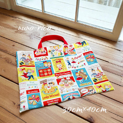 46-56◆送料無料♪◆新作◆レッスンバッグ＊絵本袋◆３０×４０ｃｍ◆アメリカンレトロキッズ＊スイーツ◆ 1枚目の画像
