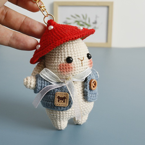 毛糸 手作り 編みぐるみ ニット人形 キーホルダー バッグチャーム