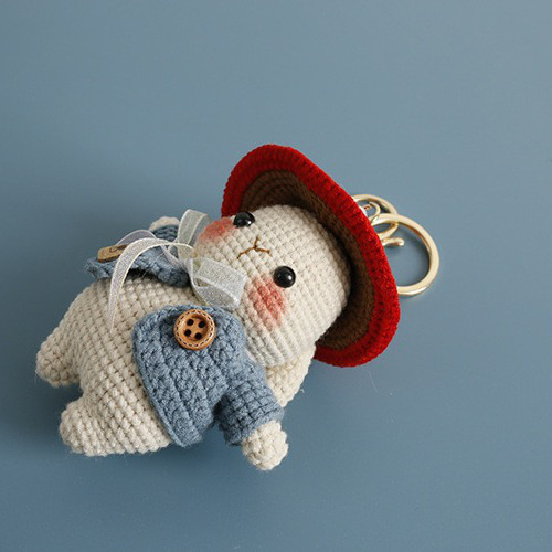 毛糸 手作り 編みぐるみ ニット人形 キーホルダー バッグチャーム