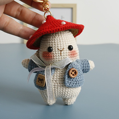 毛糸 手作り 編みぐるみ ニット人形 キーホルダー バッグチャーム