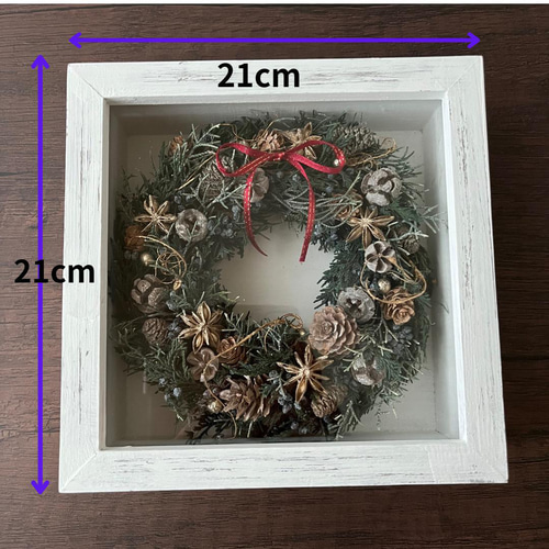 クリスマスリースinシャビーフレーム クリスマスリース ボックス