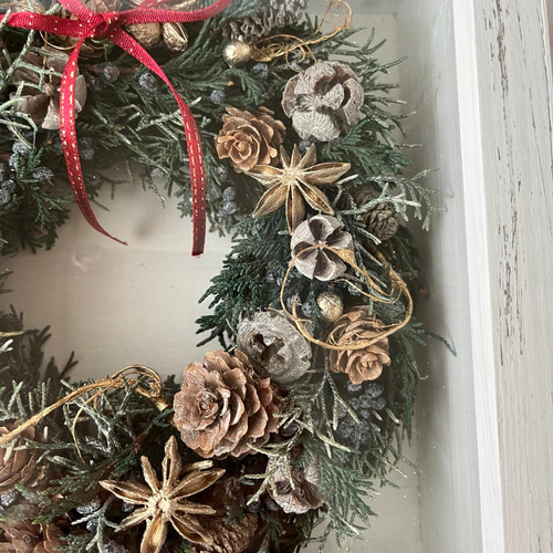 クリスマスリースinシャビーフレーム クリスマスリース ボックス