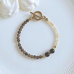 リビアングラス　シトリン　天珠　スモーキークォーツ　ブレスレット リビアングラス シトリン 天珠 スモーキークォーツ ブレスレット