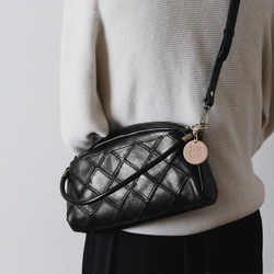 2wayレザーショルダーバッグ斜め掛け大人カジュアルバッグ　出会いバッグ ブラック 9枚目の画像