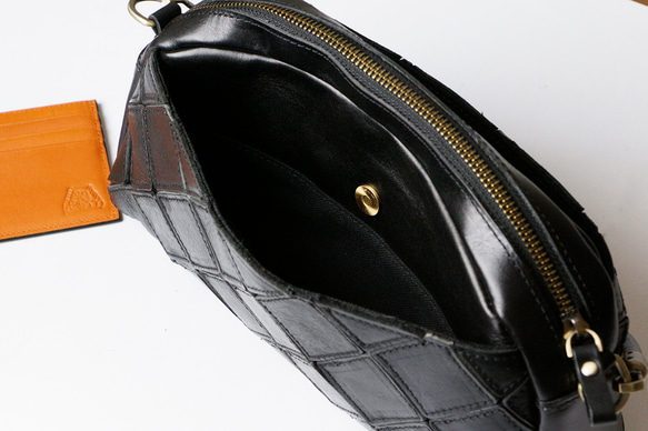 2wayレザーショルダーバッグ斜め掛け大人カジュアルバッグ　出会いバッグ ブラック 4枚目の画像