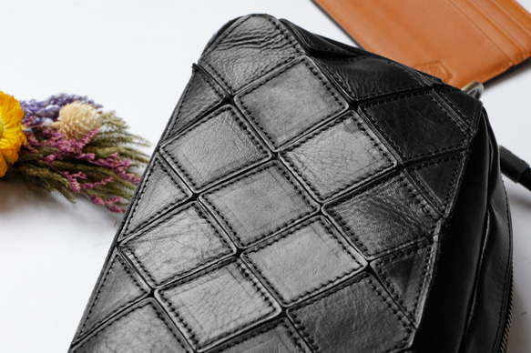 2wayレザーショルダーバッグ斜め掛け大人カジュアルバッグ　出会いバッグ ブラック 3枚目の画像