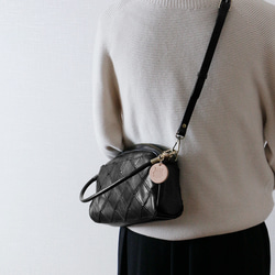 2wayレザーショルダーバッグ斜め掛け大人カジュアルバッグ　出会いバッグ ブラック 10枚目の画像