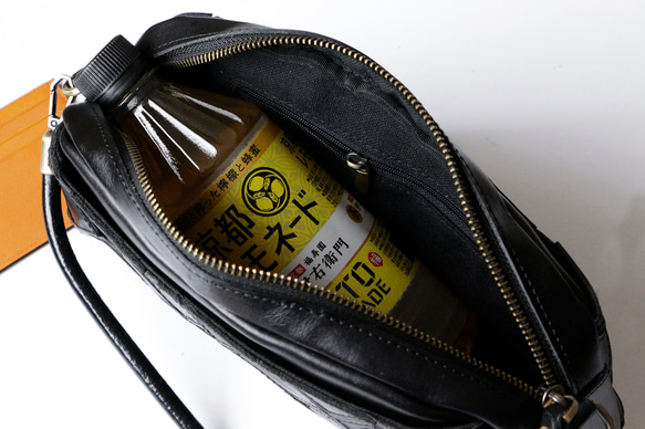 2wayレザーショルダーバッグ斜め掛け大人カジュアルバッグ　出会いバッグ ブラック 6枚目の画像