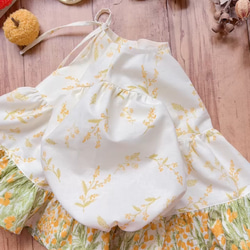 長袖ティアードプルオーバー♡コットンリネンシーチング　ミモザ　ナチュラル　80size 7枚目の画像