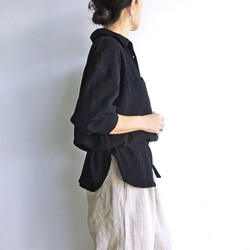 ガーゼオーバーシルエットシャツ（ブラック） 5枚目の画像