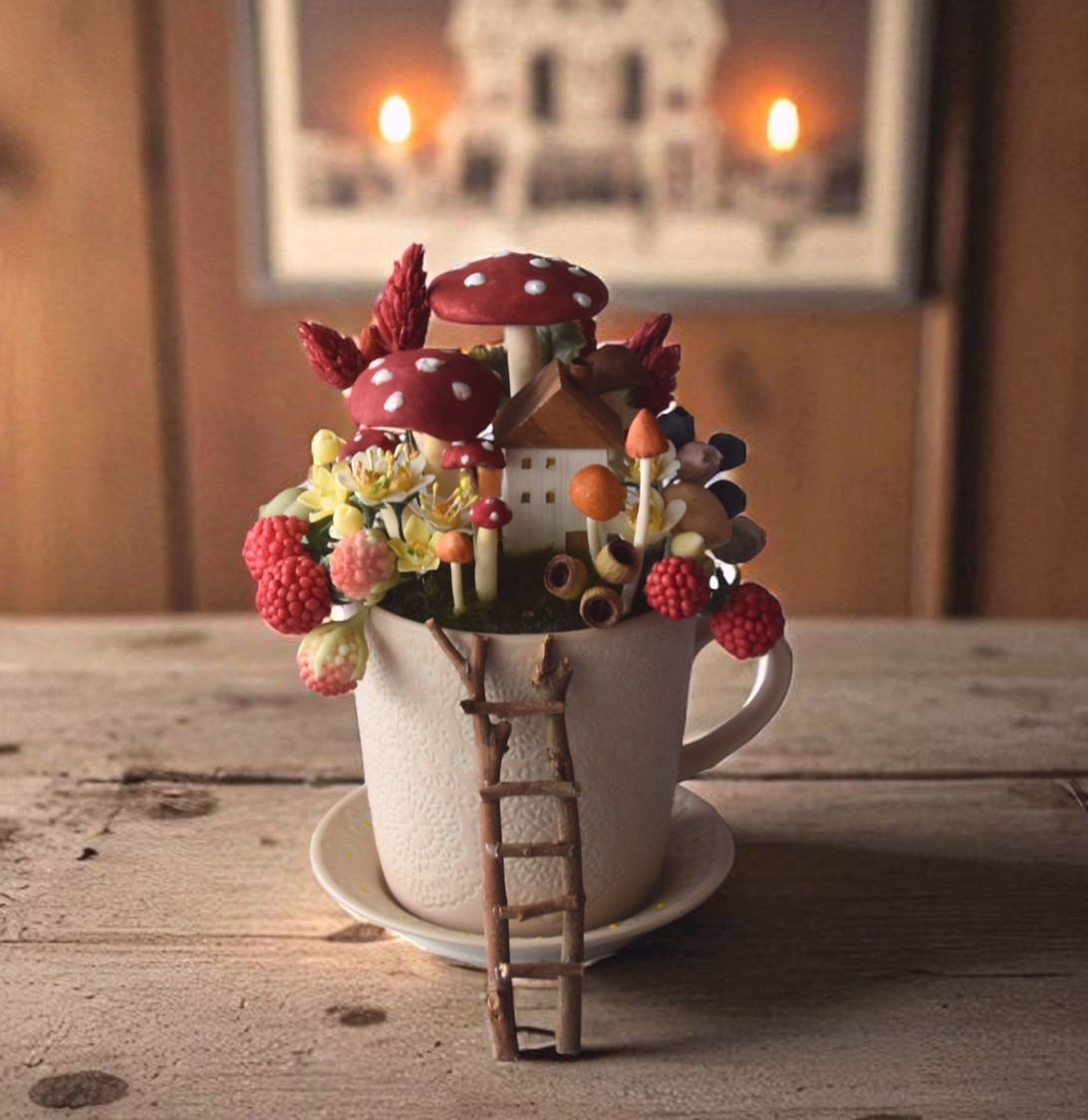 ◆粘土のお花◆　キノコの世界　 K1311