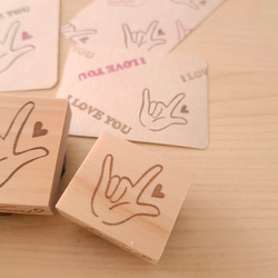 【世界共通　手話】 アイラブユー　ILoveYou　スタンプ　選べる3サイズ　はんこ　ハンドサイン 4枚目の画像