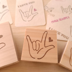 【世界共通　手話】 アイラブユー　ILoveYou　スタンプ　選べる3サイズ　はんこ　ハンドサイン 3枚目の画像