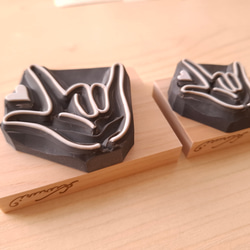 【世界共通　手話】 アイラブユー　ILoveYou　スタンプ　選べる3サイズ　はんこ　ハンドサイン 6枚目の画像