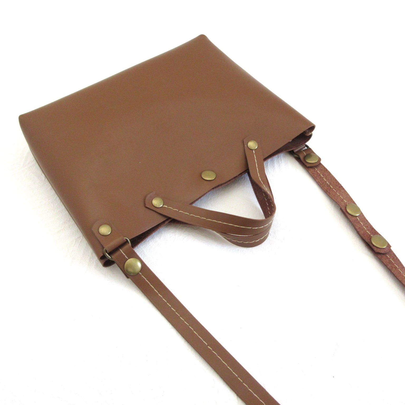 バッグインサコッシュ♪《牛革》スムースレザー・ブラウン・0154