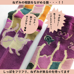 ストーリーソックス（アシンメトリーデザイン靴下）【イソップ寓話】ねずみの相談 15枚目の画像