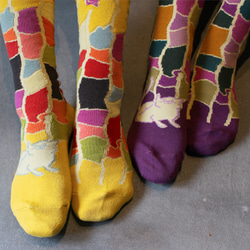 ストーリーソックス（アシンメトリーデザイン靴下）【イソップ寓話】ねずみの相談 1枚目の画像