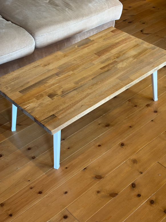 【1台限定特価/即日納品】パイン材　折りたたみテーブル　ホワイト脚　フォールディングテーブル 3枚目の画像