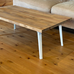 【1台限定特価/即日納品】パイン材　折りたたみテーブル　ホワイト脚　フォールディングテーブル 2枚目の画像