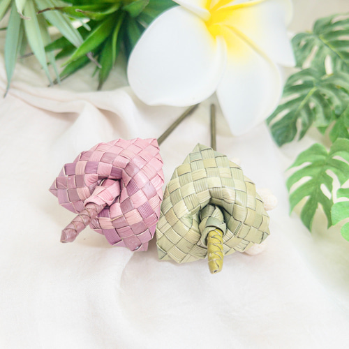 ＊オーシャンページ＊　ミニアンスリウム　ヘアピック 2025 新色 数量限定】 ラウハラ編み ミニアンスリウム ヘアピック