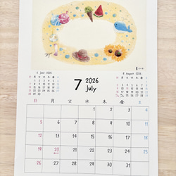 ★透明水彩画　2026年A4カレンダー(縦)  壁掛けカレンダー　午年　馬　猫　花　犬　ハロウィン　クリスマス 9枚目の画像