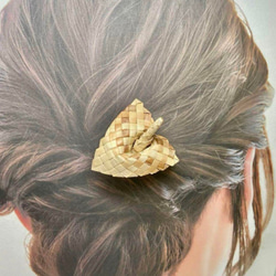 受注制作＊ ハワイ伝統工芸 ラウハラ フラワーヘアピック (花芯