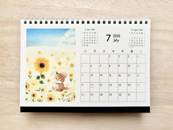 ★お得4冊セット　2026年カレンダー  透明水彩画　午年　馬　うさぎ　猫　犬　花　ハロウィン　クリスマス 13枚目の画像