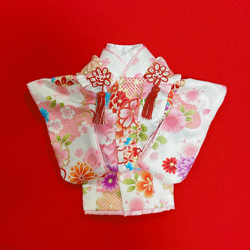 犬の着物✨犬用本格振袖着物&お被布セット 洗える着物 化繊 七五三