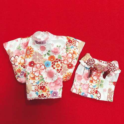 犬の着物✨犬用本格振袖&お被布セット S ピンク 化繊金彩入り 犬の着物✨犬用本格振袖着物&お被布セット 洗える着物 化繊 七五三