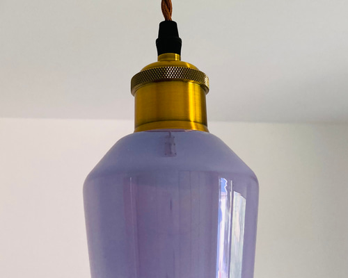 パープル紫 パステルミルキーカラー ガラス ペンダントライトモダン
