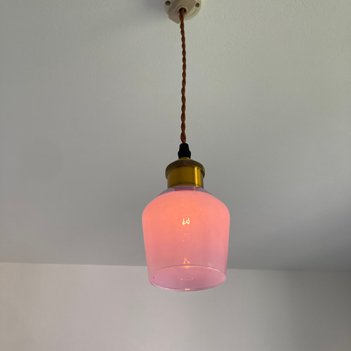 パープル紫 パステルミルキーカラー ガラス ペンダントライトモダン