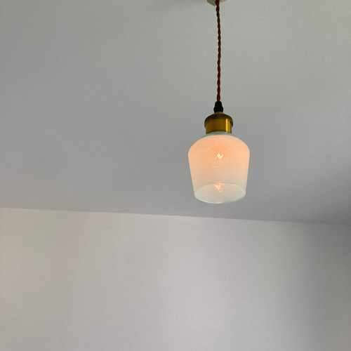 ブルー パステルミルキーカラー ガラス ペンダントライトモダン