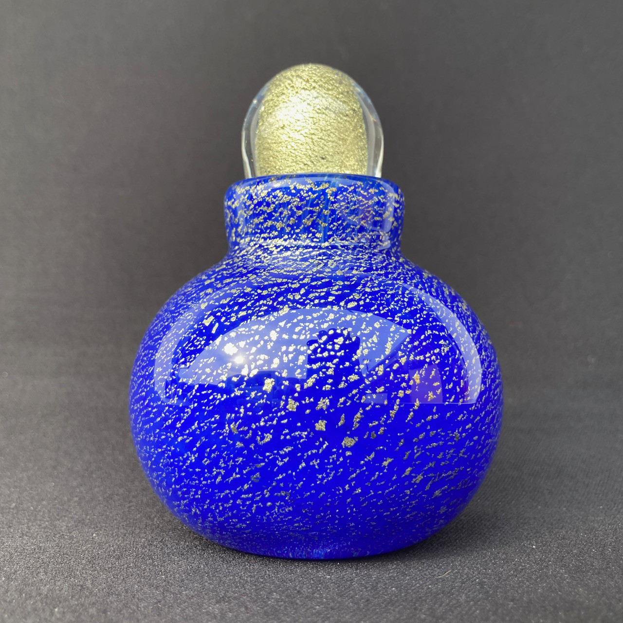 ガラス 骨壷 ＊ 手元供養 『Memories 想いで』ペット 葬儀 ＊GOLD LEAFシリーズ(青＆金箔)