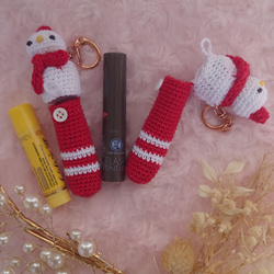 【送料無料】リップクリームの長さが選べるsnowman　リップケース バックチャーム 5枚目の画像