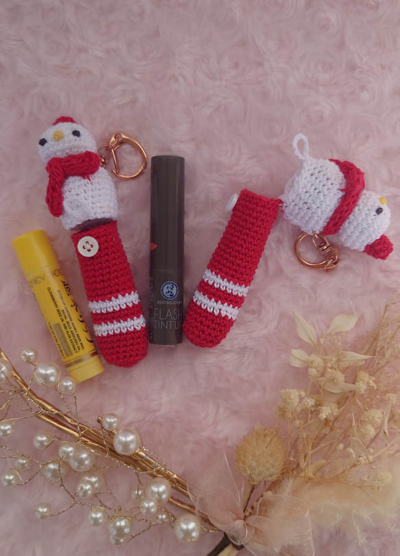 【送料無料】リップクリームの長さが選べるsnowman　リップケース バックチャーム 5枚目の画像