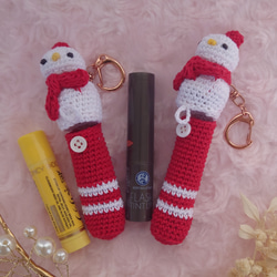 【送料無料】リップクリームの長さが選べるsnowman　リップケース バックチャーム 3枚目の画像